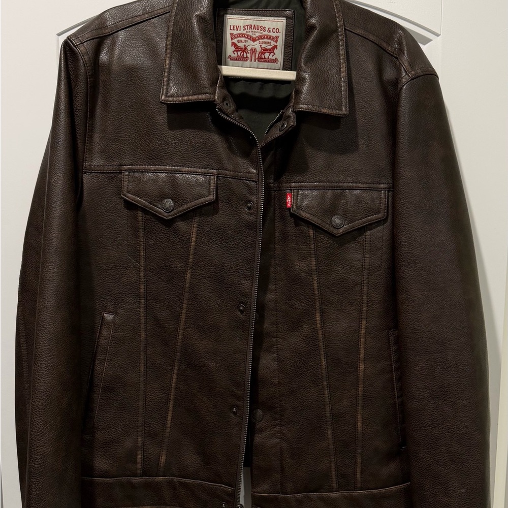 Levi's Men's Dark Brown Leather Jacket